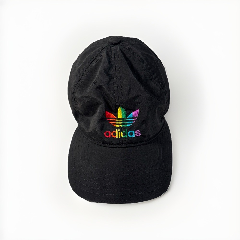 Adidas Pride Love Unites Rainbow  Embroidered Logo Buckle Back Hat Black